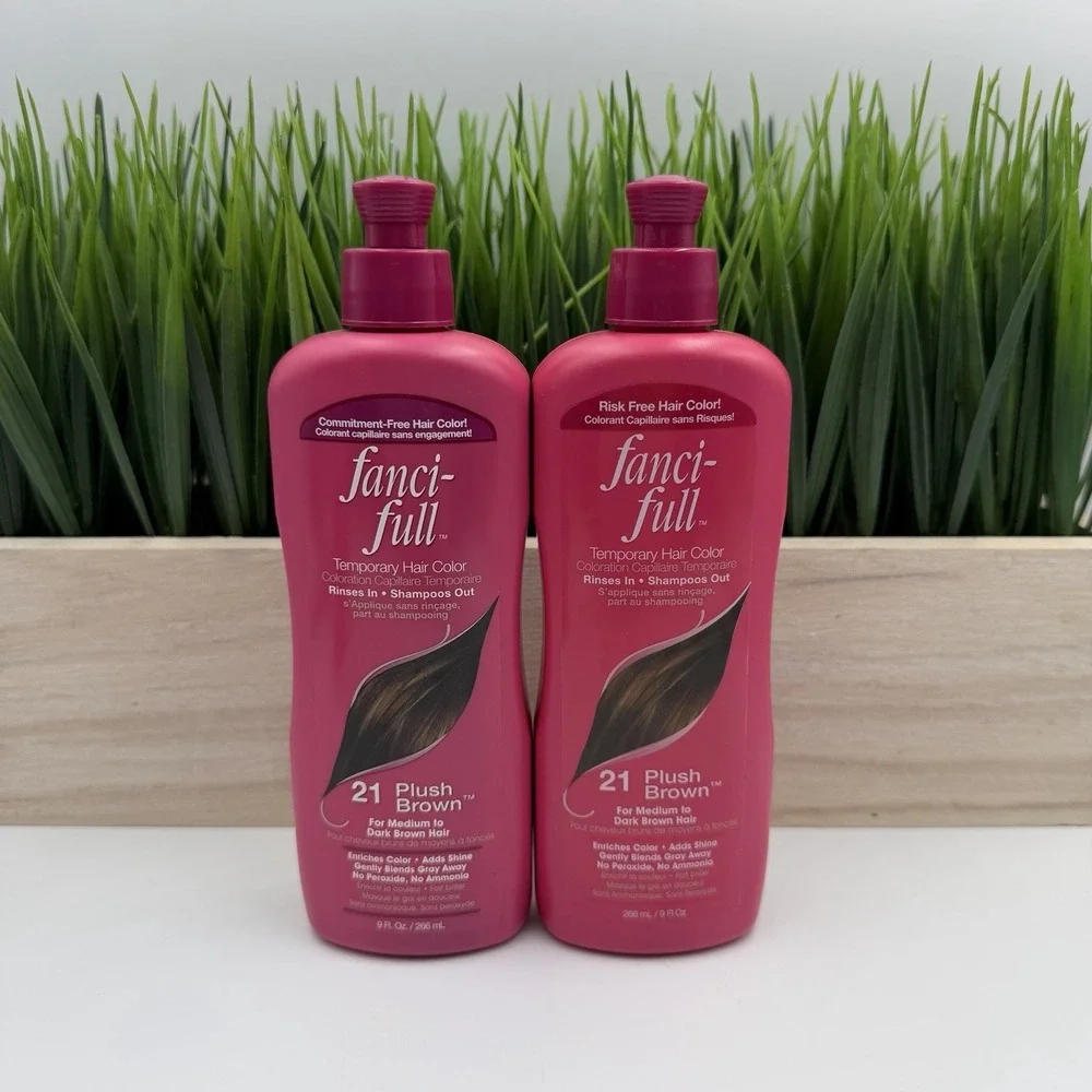 (2) Fanci Full Temporary Hair Color #21 Plush‎ Brown for Medium to Dark Brown
